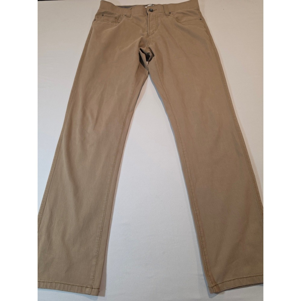 Union Comfort Flex Mens Tan Khaki Straight Leg Pants 34x32 Cotton Spandex Twill